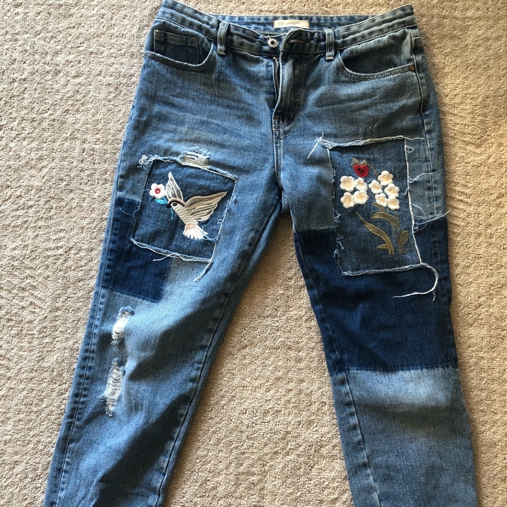 Patchwork Boyfriend Crop